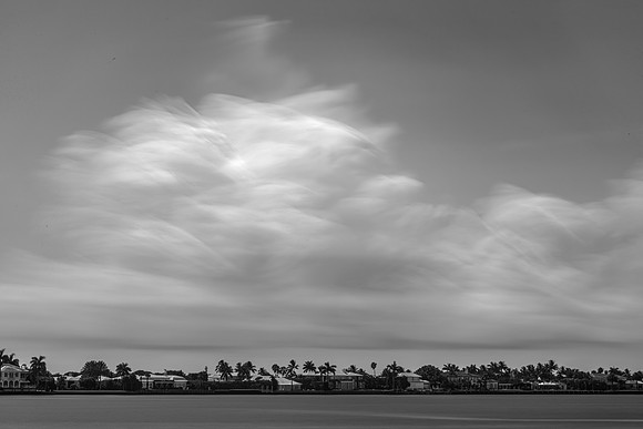 B&W image of soft, blurry clouds mixed together